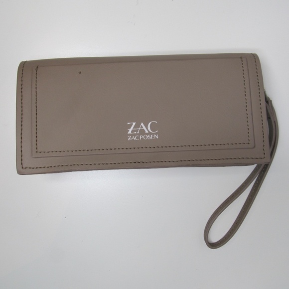 ZAC Zac Posen Women's Eartha Relaxed Grain Leather Wristlet, Seagull, - Picture 3 of 9